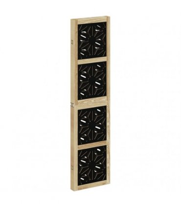 vidaXL Room Divider 4 Panels Brown and Black Solid Wood Paulownia
