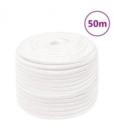 vidaXL Boat Rope Full White 14 mm 50 m Polypropylene
