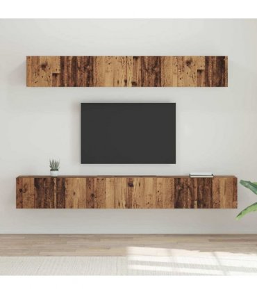 vidaXL TV Cabinet Set Wall-mounted 5 pcs Old Wood Engineered Wood