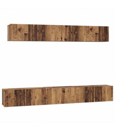 vidaXL TV Cabinet Set Wall-mounted 5 pcs Old Wood Engineered Wood