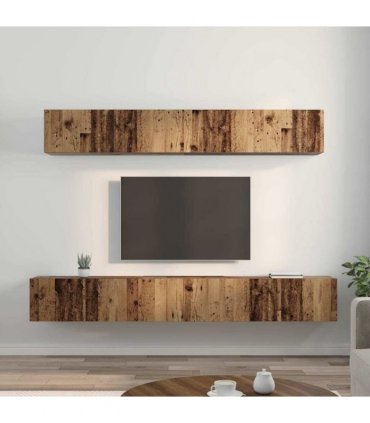 vidaXL TV Cabinet Set Wall-mounted 5 pcs Old Wood Engineered Wood