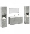 vidaXL 4 Piece Bathroom Furniture Set Concrete Grey Engineered Wood
