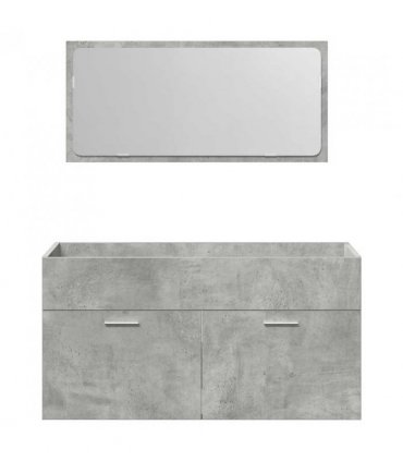 vidaXL 4 Piece Bathroom Furniture Set Concrete Grey Engineered Wood