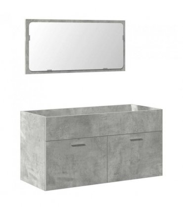 vidaXL 4 Piece Bathroom Furniture Set Concrete Grey Engineered Wood