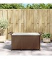 vidaXL Garden Bench with Cushion Brown 116x46x57 cm Poly Rattan