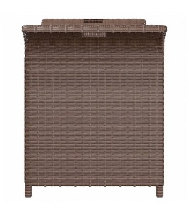 vidaXL Garden Bench with Cushion Brown 116x46x57 cm Poly Rattan