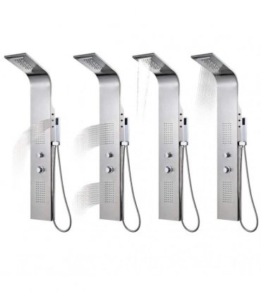 vidaXL Shower Panel System Stainless Steel Curved