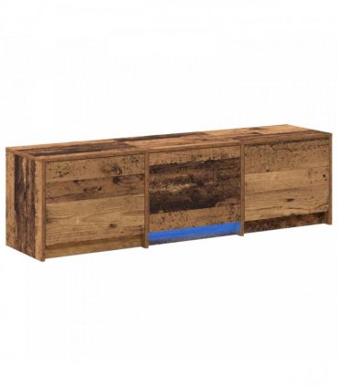 vidaXL TV Cabinet with LED Old Wood 140 x 34 x 40 cm Engineered Wood