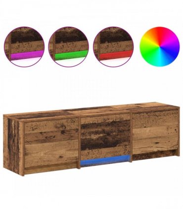 vidaXL TV Cabinet with LED Old Wood 140 x 34 x 40 cm Engineered Wood