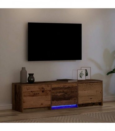 vidaXL TV Cabinet with LED Old Wood 140 x 34 x 40 cm Engineered Wood
