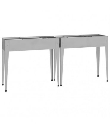 vidaXL Garden Planters 2 pcs Galvanised Steel