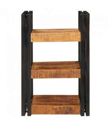 vidaXL Bedside Table 2 pcs Brown and Black Solid Mango Wood