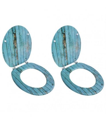 vidaXL Toilet Seats with Lids 2 pcs MDF Old Wood