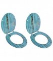 vidaXL Toilet Seats with Lids 2 pcs MDF Old Wood