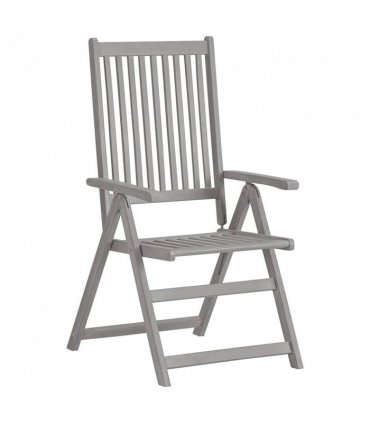 vidaXL Garden Dining Set | Grey wash | Solid acacia wood | Large | Foldable
