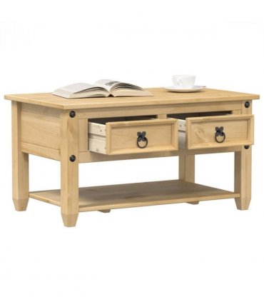 vidaXL Coffee Table with Drawers Corona 85x50x45 cm Solid Wood Pine
