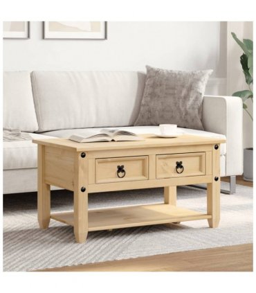 vidaXL Coffee Table with Drawers Corona 85x50x45 cm Solid Wood Pine