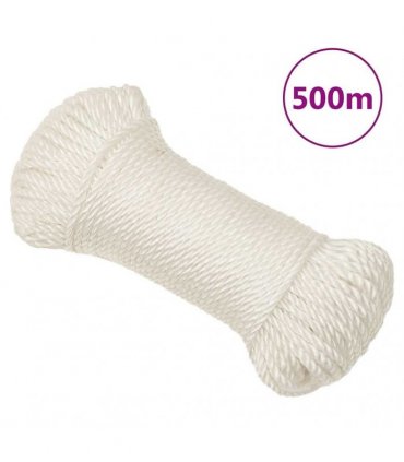 vidaXL Work Rope White 8 mm 500 m Polypropylene