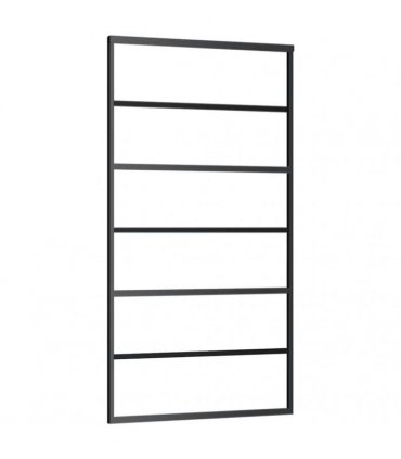 vidaXL Sliding Door with Hardware Set Black 102x205 cm ESG Glass