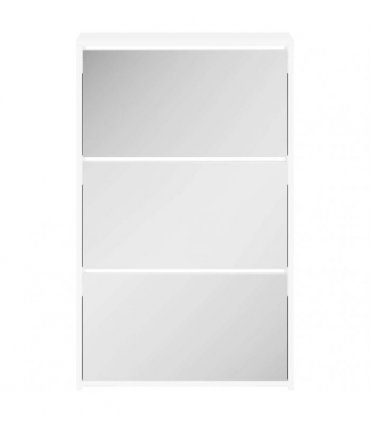 vidaXL Shoe Cabinet with Mirror 3-Layer High Gloss White 63x17x102.5 cm
