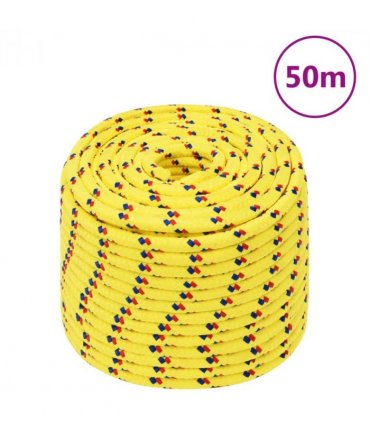 vidaXL Boat Rope Yellow 12 mm 50 m Polypropylene