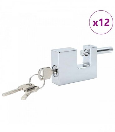 vidaXL Padlock 12 pcs Silver Steel