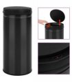 vidaXL Automatic Sensor Dustbin 80 L Carbon Steel Black