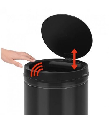 vidaXL Automatic Sensor Dustbin 80 L Carbon Steel Black
