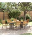 vidaXL Garden Dining Set 7 pcs Grey and Brown Poly Rattan