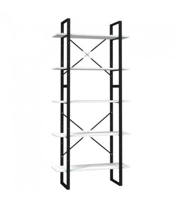 vidaXL 5-Tier Book Cabinet White 80x30x175 cm Pinewood