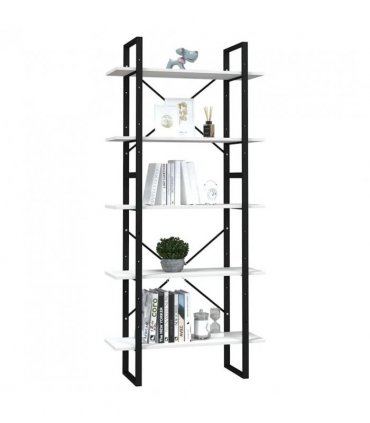 vidaXL 5-Tier Book Cabinet White 80x30x175 cm Pinewood