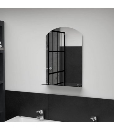 vidaXL Wall Mirror with Shelf 40x60 cm Tempered Glass