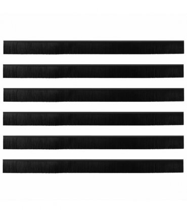 vidaXL Self-adhesive Door Brush Seals 6 pcs Black 100 cm