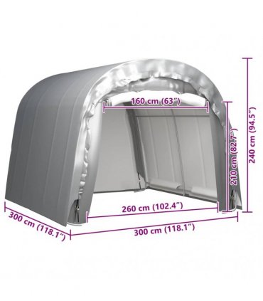 vidaXL Storage Tent 300x300 cm Steel Grey
