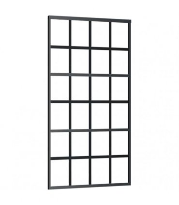vidaXL Sliding Door with Hardware Set Black 102x205 cm ESG Glass