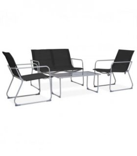 vidaXL Garden Set | Black | Textilene fabric and steel | Medium | Durable