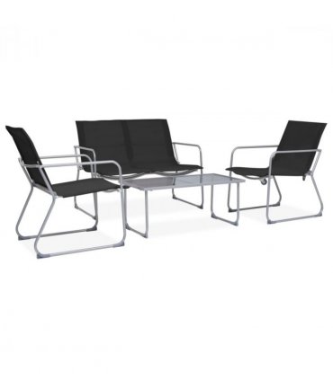 vidaXL Garden Set | Black | Textilene fabric and steel | Medium | Durable