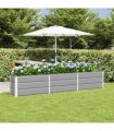 vidaXL Planter Light Grey 240 x 40 x 45 cm Steel