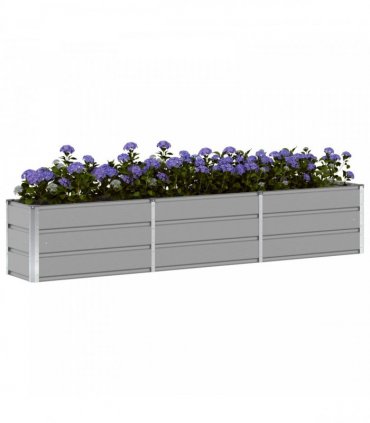 vidaXL Planter Light Grey 240 x 40 x 45 cm Steel