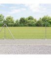 vidaXL Welded Wire Fence with Concrete Base 25 x 1 m Galvanised Steel