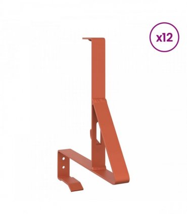 vidaXL Snow Guard Support 12 pcs Red 29.5 x 3 x 34.5 cm Steel