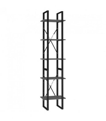 vidaXL 5-Tier Book Cabinet Grey 40x30x175 cm Engineered Wood