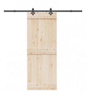 vidaXL Sliding Door Hardware Kit 213.5 cm Steel Black