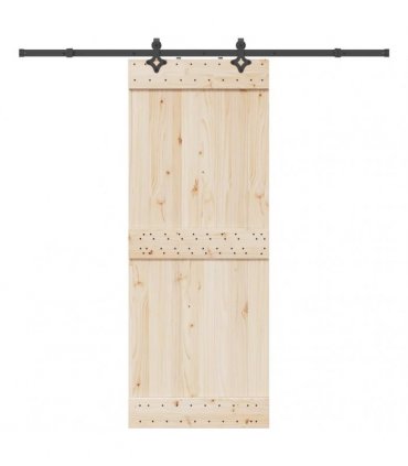 vidaXL Sliding Door Hardware Kit 213.5 cm Steel Black