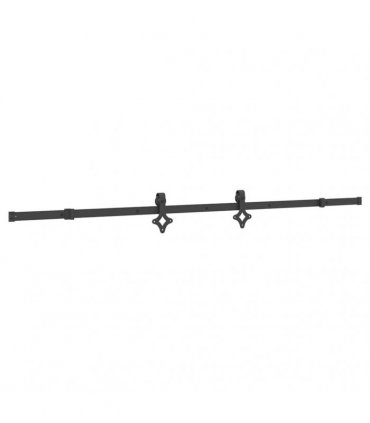 vidaXL Sliding Door Hardware Kit 213.5 cm Steel Black