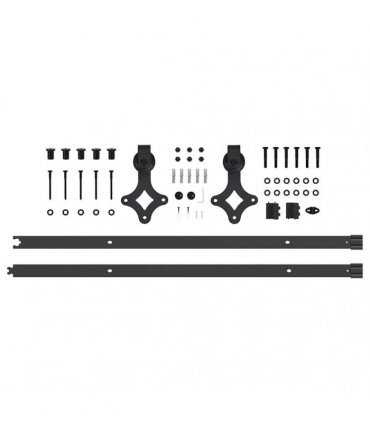 vidaXL Sliding Door Hardware Kit 213.5 cm Steel Black