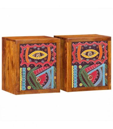 vidaXL Bedside Cabinet 2 pcs Brown 35 x 30 x 40 cm Solid Acacia Wood