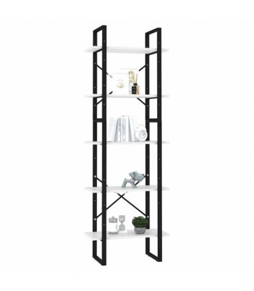 vidaXL 5-Tier Book Cabinet White 60x30x175 cm Engineered Wood
