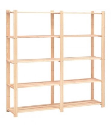 vidaXL 5-Tier Storage Rack 170x38x170 cm Solid Pinewood 500 kg