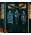 vidaXL Halloween Hanging Ghost 3 pcs Black 66 x 110 cm Polyester